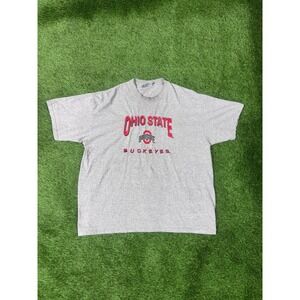 90s Ohio State Buckeyes Embroidered Graphic T Shirt Mens XL Gray Lee Sport